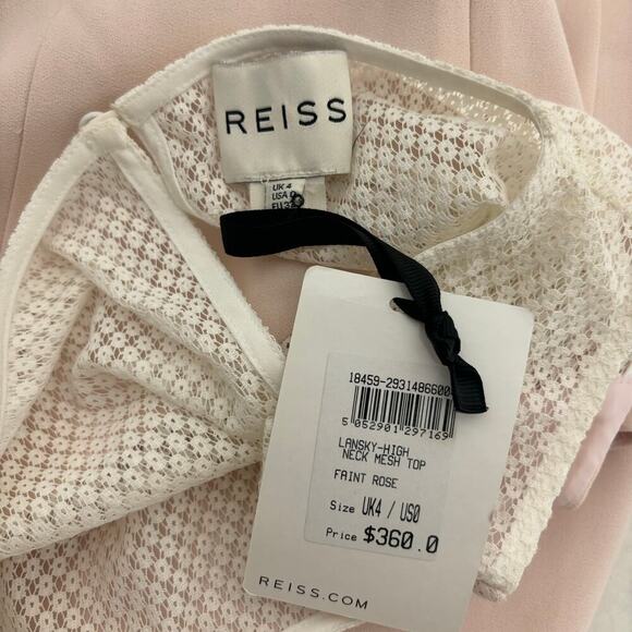 Reiss Lansky Sheath Dress Faint Rose Size 0 NWT - Picture 6 of 6